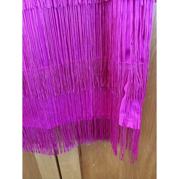 Aomei Women L Tiered Fringe High Waist Pencil Skirt Pink Cha-Cha Skirt New Zip - Picture 4 of 15